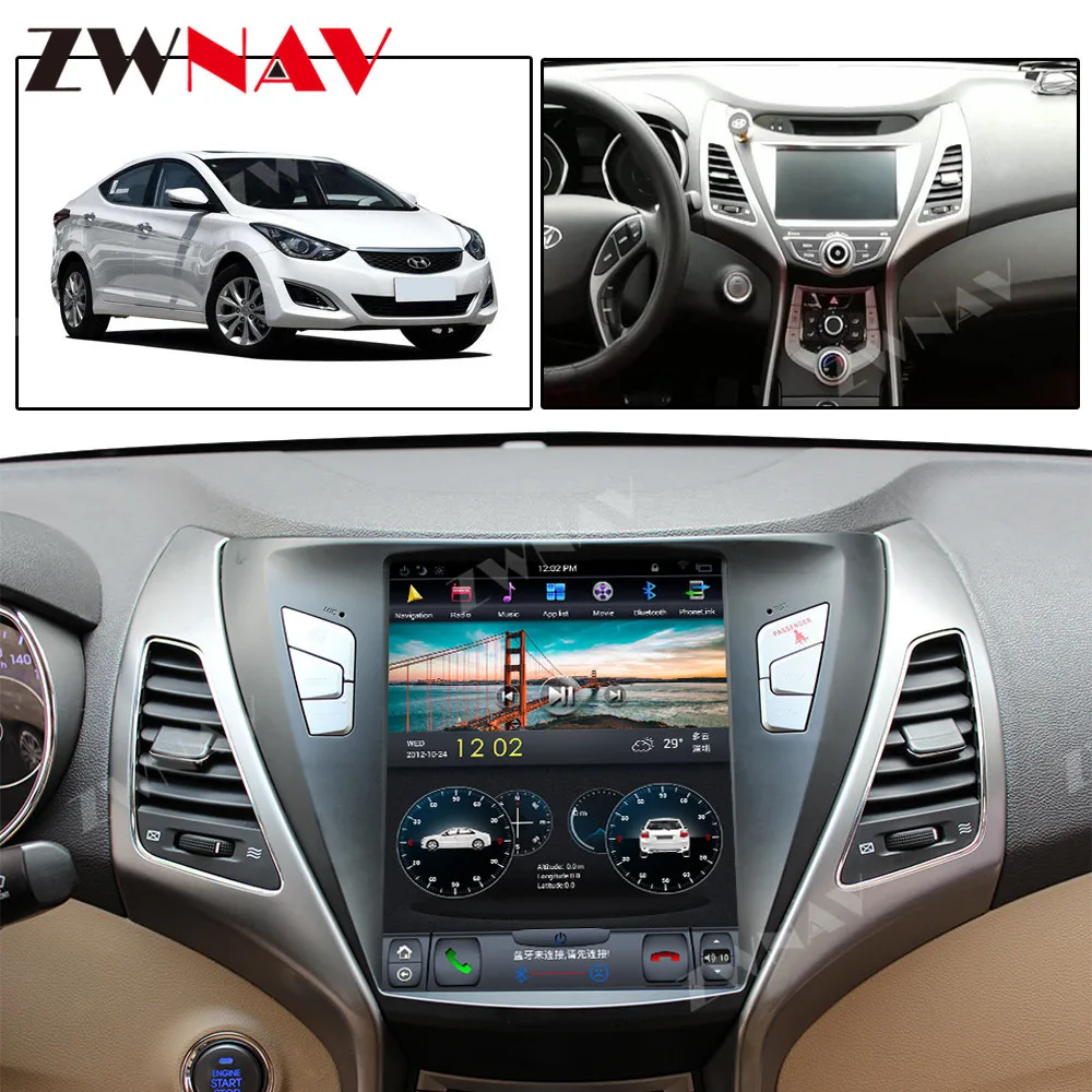 Cheap Android 8.1 4GB Tesla style Car GPS Navigation For Hyundai Elantra 2012-2016 Headunit multimedia player Auto radio tape recorder 2