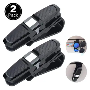 

2PCS Car Sun Visor Sunglasses Holder Clip Universal Black Ticket Card Clamp Fastener Cip Car Glasses Cases Portable