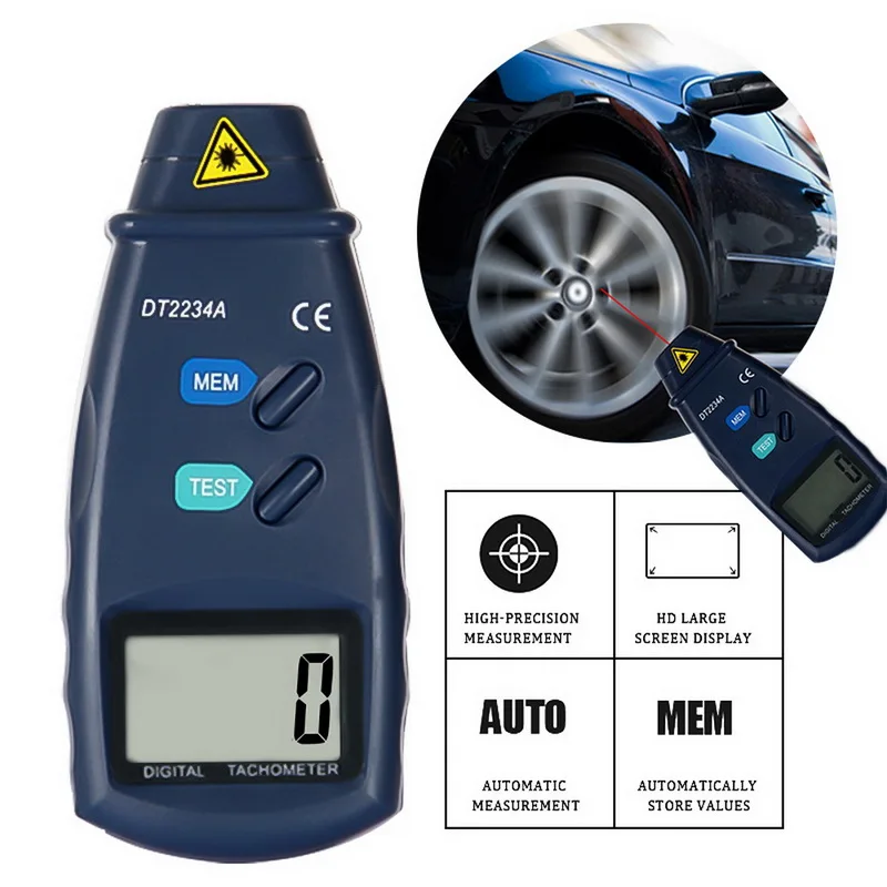 

Tachometer Digital Laser Photo Tachometer Non Contact RPM Tach Digital Laser Tachometer Speedometer Speed Gauge Engine Dropship