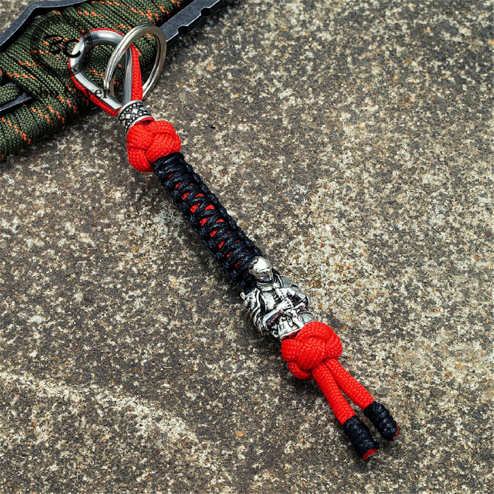 Llavero hecho a mano de para hombre, amuleto de supervivencia, cuerda de Paracord, llavero de cuchillo de rey, cuchillo, colgante, joyería antigua - AliExpress Joyería y accesorios