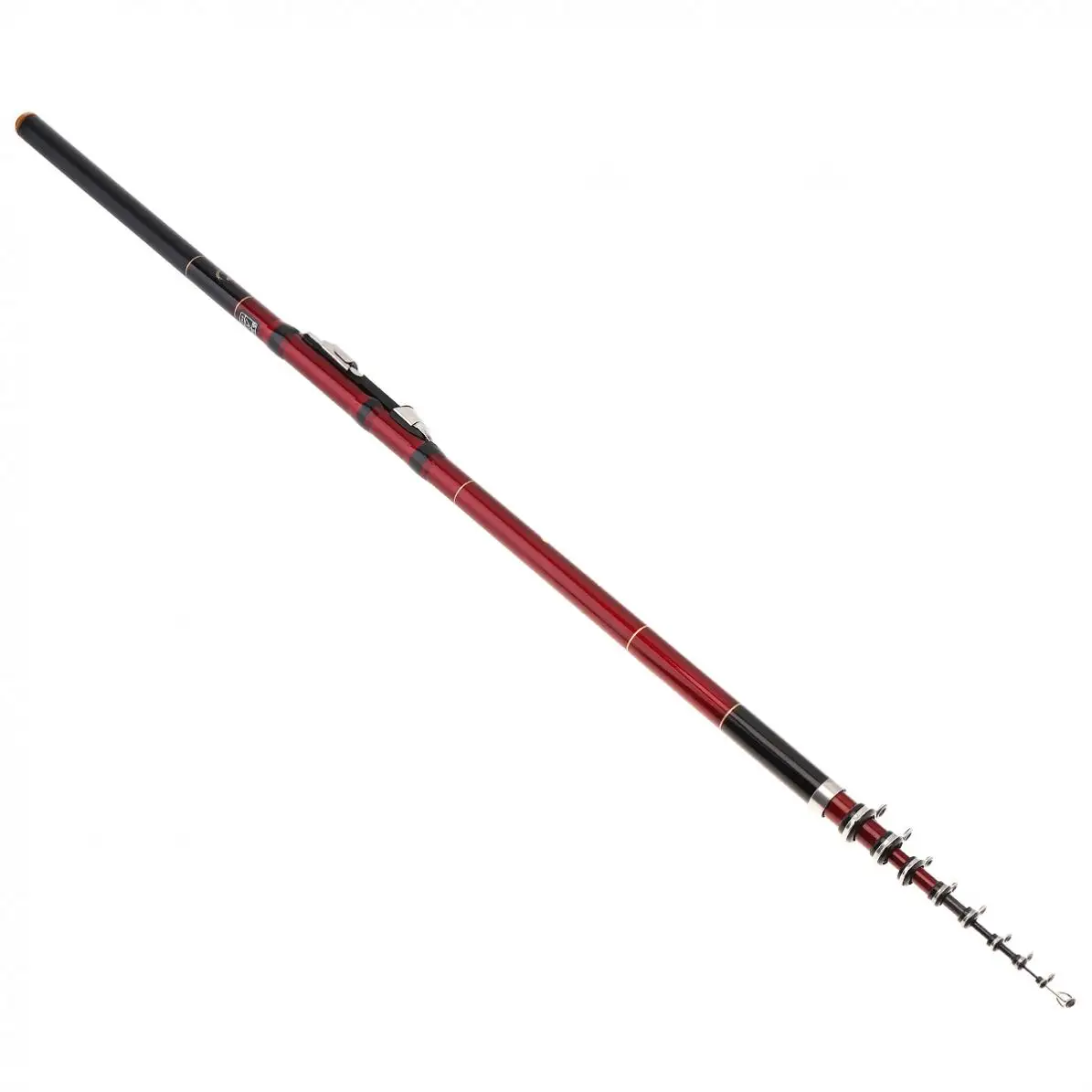 4.5m الأسود والأحمر تلسكوبي روك الكارب الصيد قضيب 8 القسم الكربون الألياف تصفح الغزل القطب