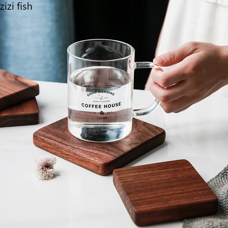 Sottobicchiere In Noce Nero Sottobicchiere In Legno Massello Isolamento Termico Sottobicchiere Per T&egrave; Tavolo Da Pranzo Tappetino Sottobicchiere Per Caff&egrave; Rotondo G 601099519765415