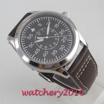 

42mm corgeut black dial luminous sapphire glass Mechanical automatic mens watch