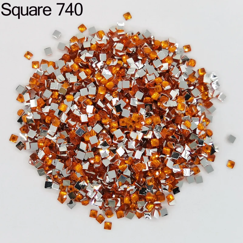 2021 New Crystal Resin Shinny Stone 2.5mm Square Drills Diamond Painting Embroidery Rhinestone Mosaic 