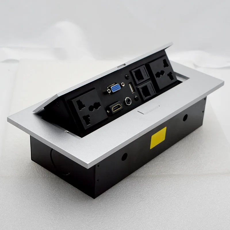 K214 мультимедийный настольный Универсальный 3 отверстия разъем питания HDMI разъем 3,5 мм Скрытая коробка Конференц-стол Розетка специальная