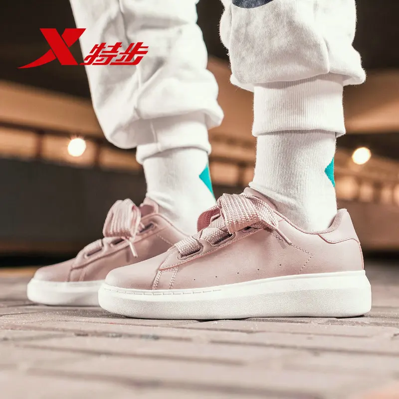 881118319252 Xtep women's casual shoes wide ribbon bow shoes 2018 trend sports shoes