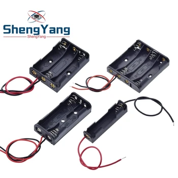 

1pc AAA Size 7 Battery Storage Box Case Holder Leads With 1 2 3 4 Slots Container Bag DIY Standard Batteries Charging