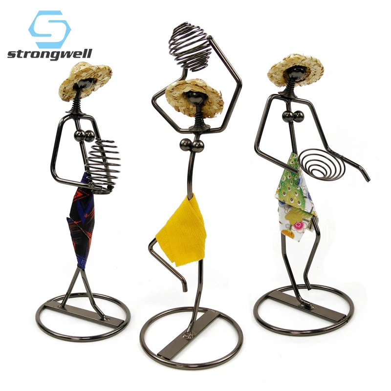 Европейские Железные мужские цветочные горшки с персонажами ручной работы