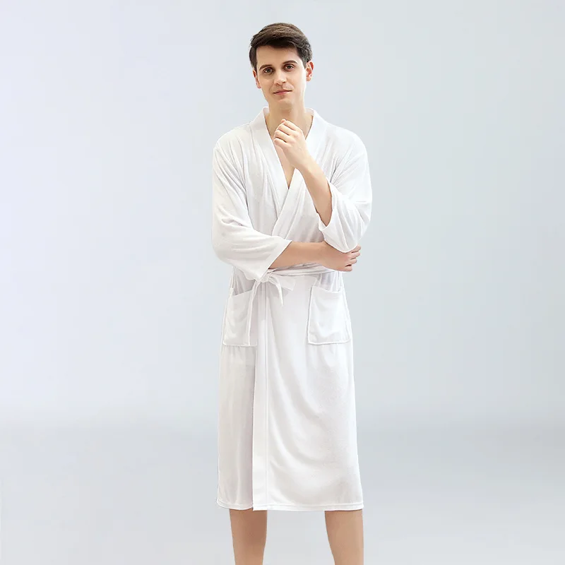 On Sale Lovers Summer Suck Water Kimono Bath Robe Men Sexy Bathrobe Mens Dressing Gown Male Lounge Robes White Soft Homewear On Sale Lovers Summer Suck Water Kimono Bath Robe Men Sexy Bathrobe Mens Dressing Gown Male Lounge Robes White Soft Homewear