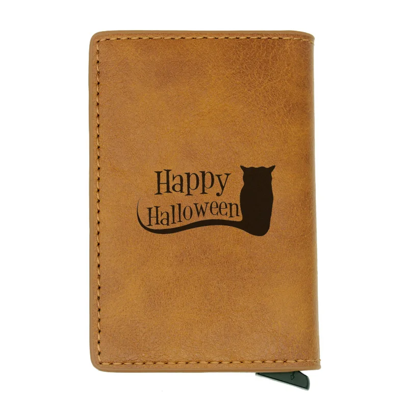 Новое поступление, модный кошелек Happy Hallowen Black Cat Rfid, Классический Мужской Женский кошелек для кредитных карт, красные кожаные кошельки, короткий кошелек