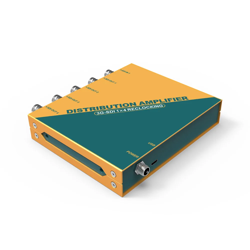 Avmatrix SD1141 Distribution Amplifier 1 Input 4 Output Audio Video SD HD 3G-SDI Splitter Support 1080P for Projector Monitor