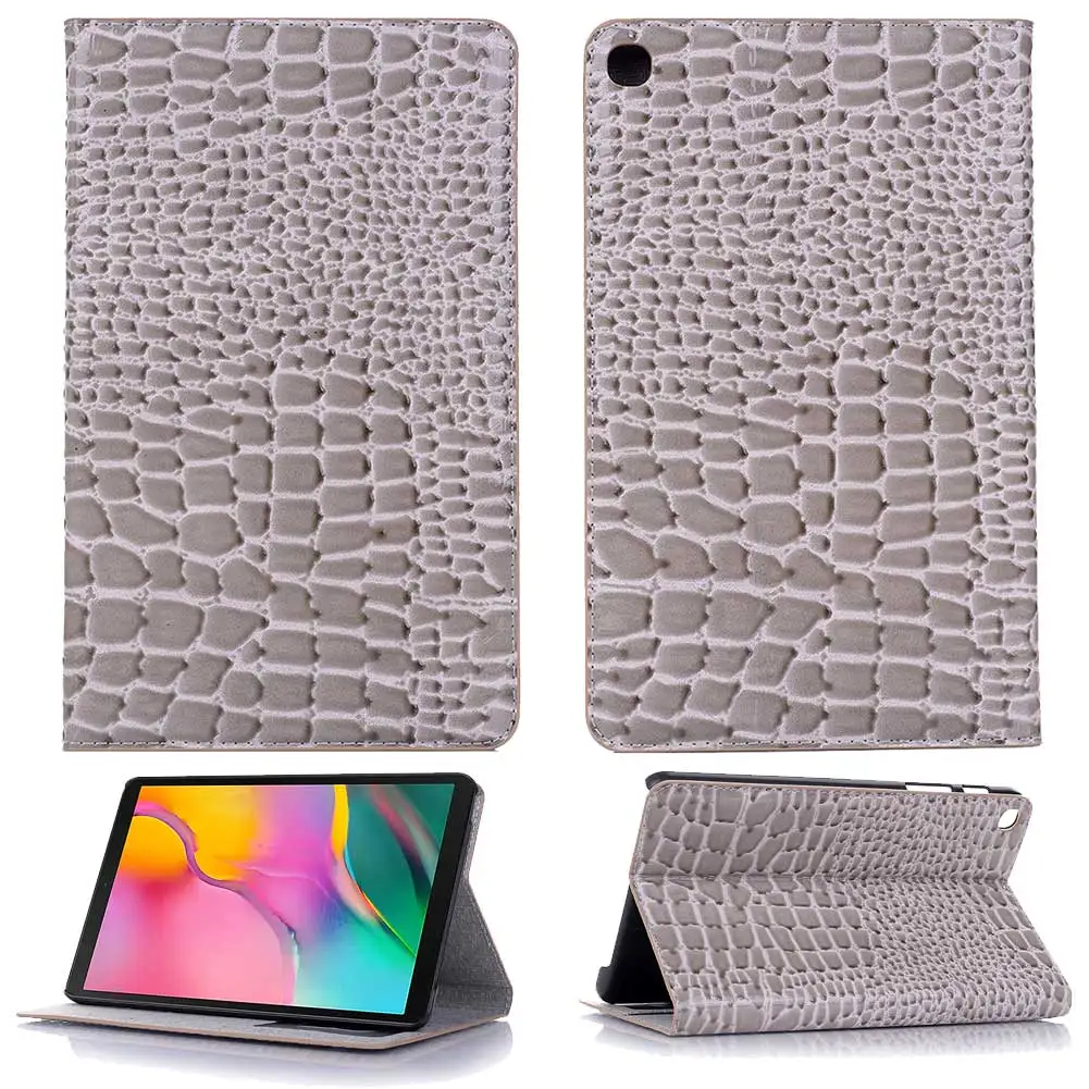 Ультратонкий кожаный чехол с крокодиловым узором для samsung Galaxy Tab A 8,0 дюймов S-Pen SM-T290 SM-T295 чехол для планшета Smart Cover - Цвет: Gray