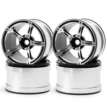 

2.2 Inch Metal Beadlock Wheel Rims Silver for Rc Car TRX4 SCX10 II Wraith 90048 RR10 RC Rock Crawler,Black