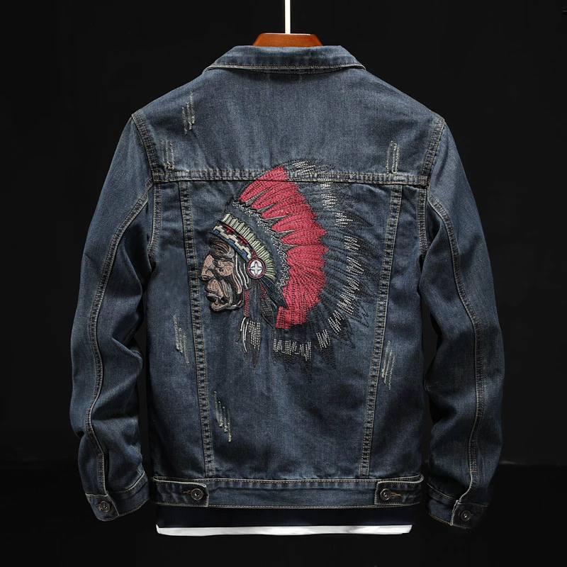 denim jacket with indian embroidery