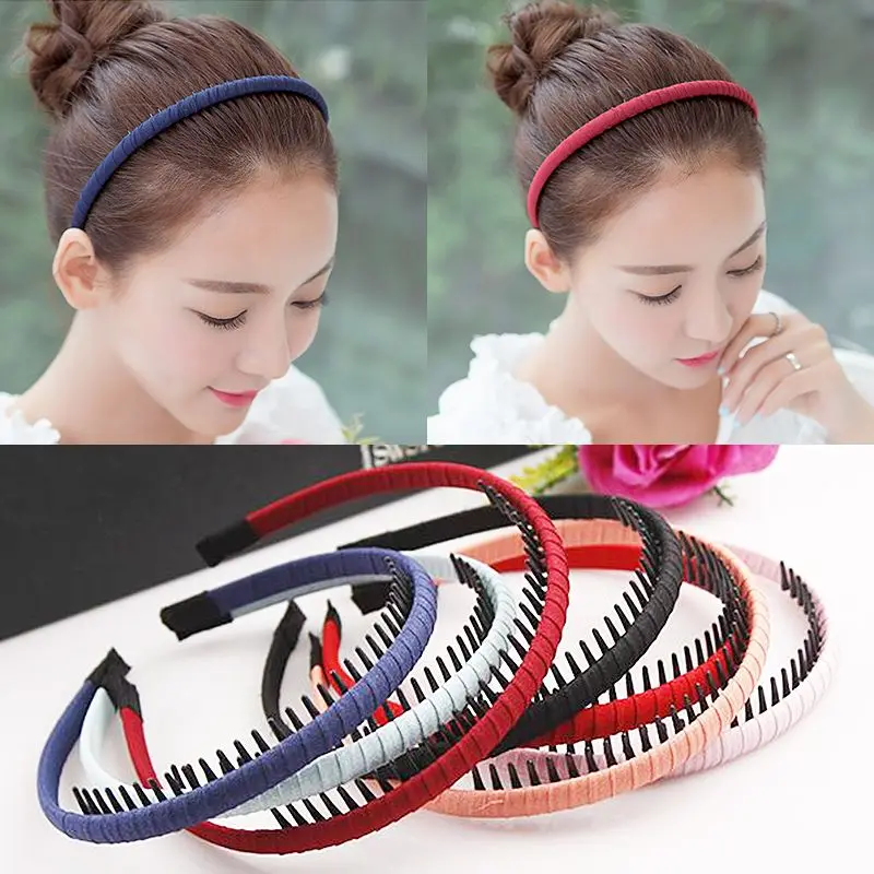 

1Pc/lot Korean Version High Quality Cloth Wrap Headband with Teeth Kids Girls Hair Hoop Headdress For DIY Jewelry Accessories