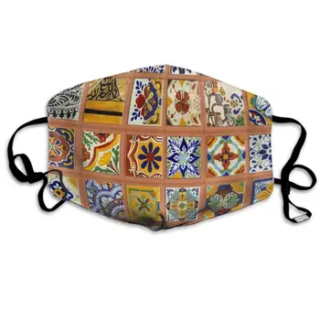 

CIGOCI Mouth Mask Earloop Face Masks Comfort Polyester Breathable Mask - Talavera Mexican Tiles Adjustable Elastic Band
