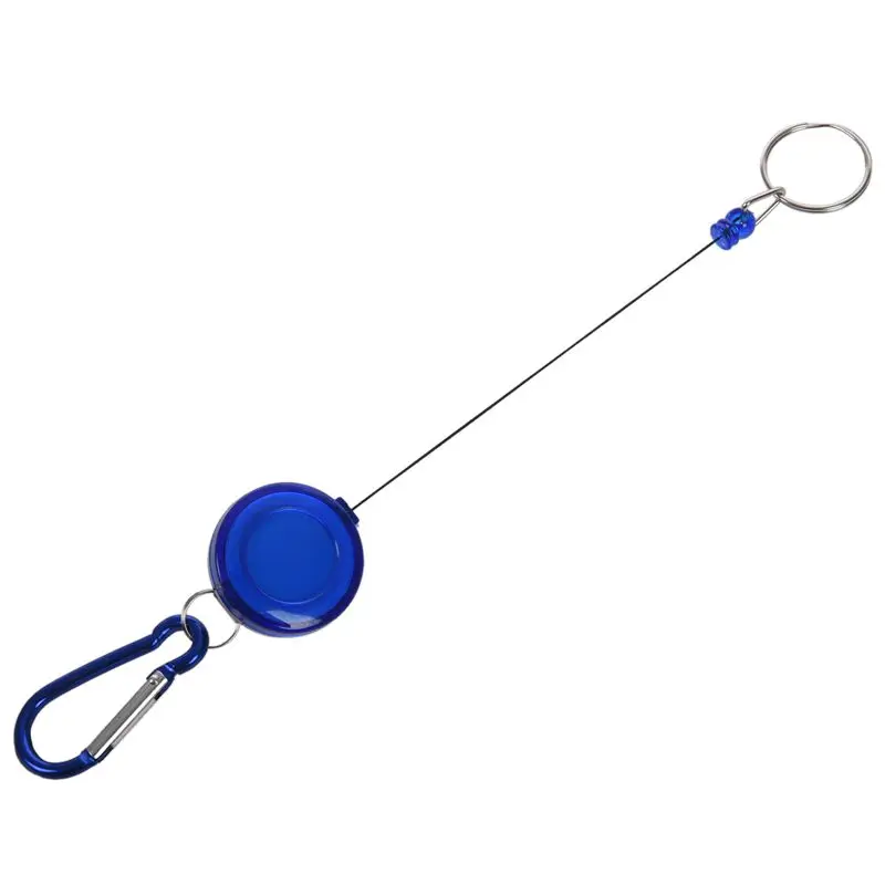 2 PCS BADGE REEL- RETRACTABLE RECOIL YOYO SKI PASS ID CARD HOLDER KEY CHAIN Color:Blue Amount:2Pcs