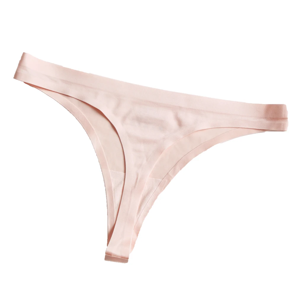 Pink Новинка, женские сексуальные бесшовные трусы, модные стринги, трусики с низкой талией, бесследное шелковое нижнее белье - Цвет: Pink
