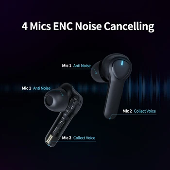 mifa X180 Bluetooth Headphones 4-Mics ENC Call Noise Cancelling True Wireless Earbuds & IPX7 Waterproof Earphones 2