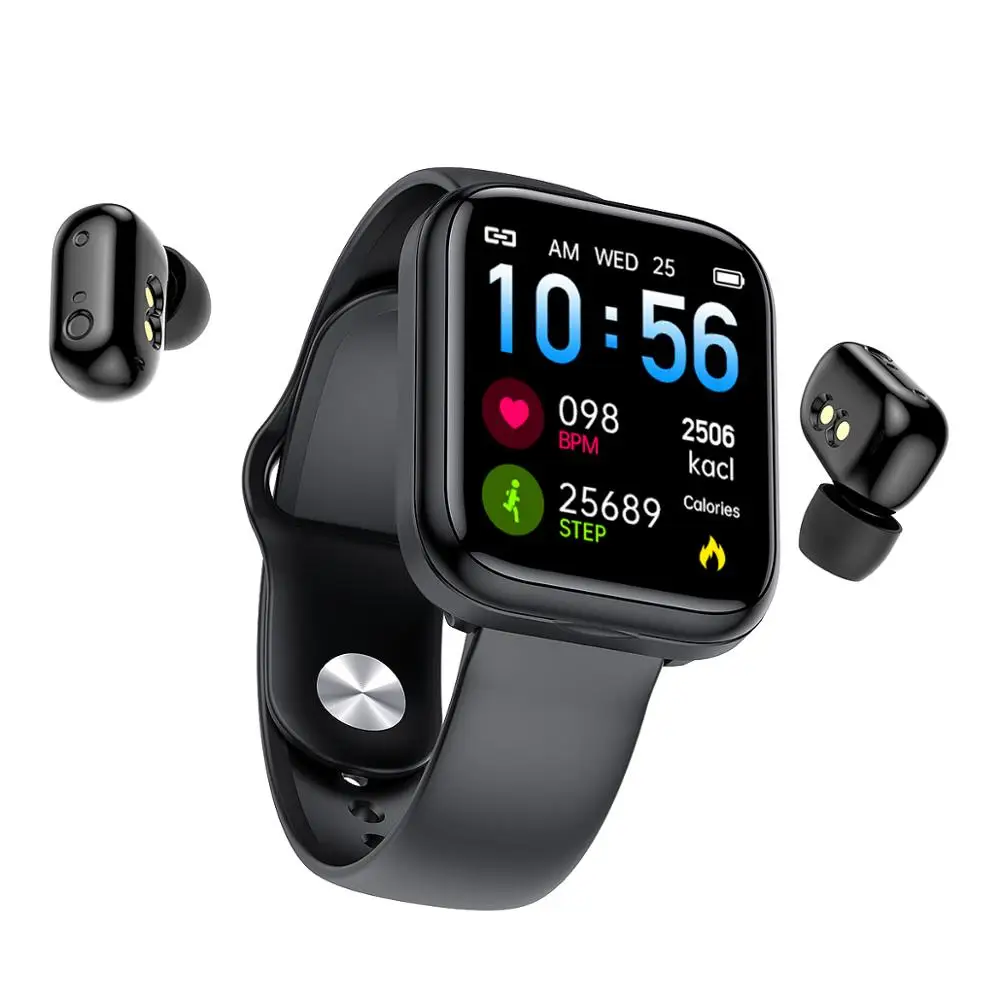 

2020 new Smart bracelet contain tws Bluetooth earphone cool smart watch blood pressure detection and Real-time heart rate