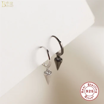 

Boako Popular Personality Hexagonal Conical Earings Mini Stud Earrings For Women Jewelry Really 925 Sterling Silver Earrings