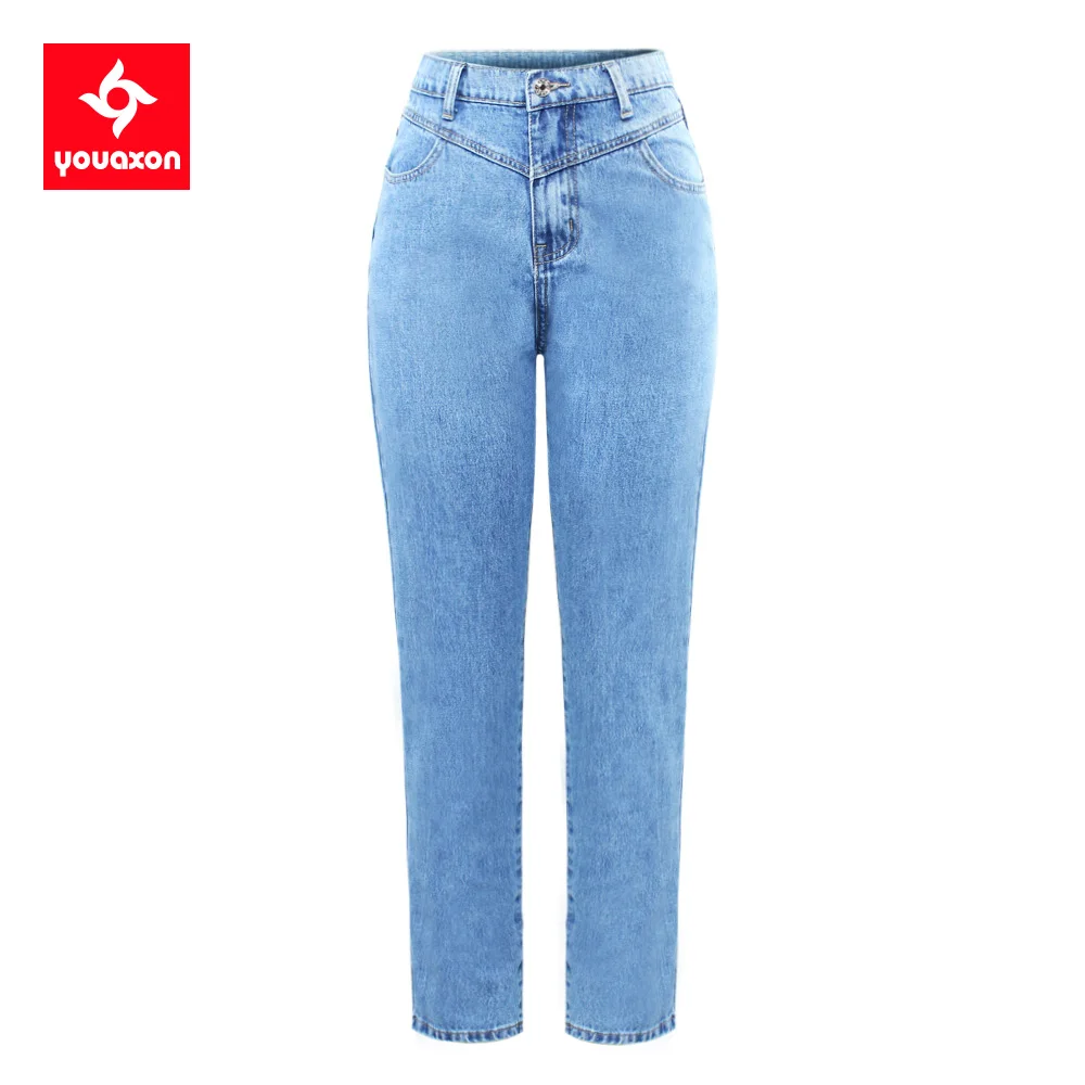 2589 Youaxon New High Waist Mom Jeans Women`s Denim Harem Pants Trousers Jeans For Women