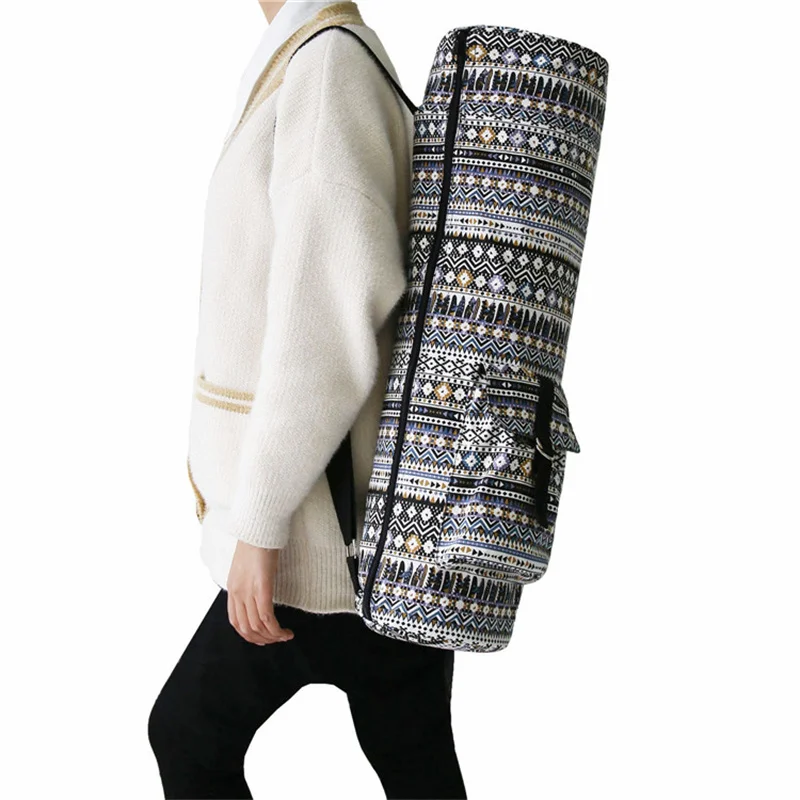 Yoga Bag Canvas Yoga Mat Bag European style Gym Mat Backpack Waterproof Pilates Case Bags Carriers 68*18cm
