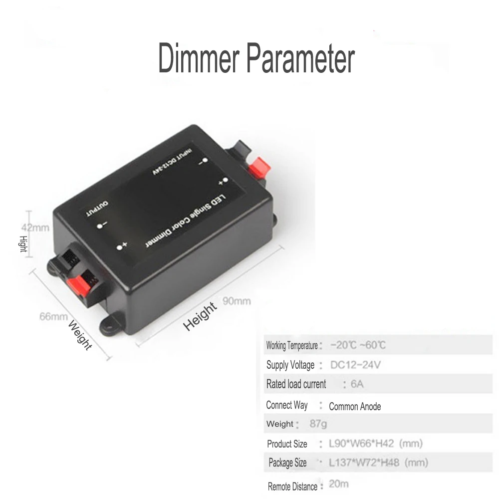 DC 12V 24V 8A светодиодный Одноцветный диммер с 3 клавишами RF пульт дистанционного управления Лер Контроль яркости для Светодиодный точечный светильник встраиваемый свет полосы
