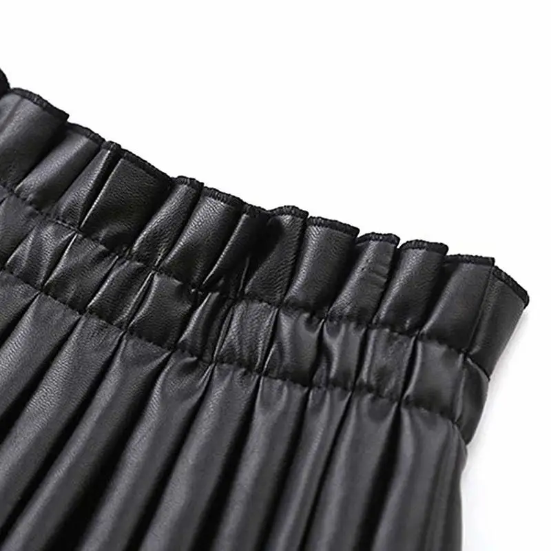 Babyinstar New Arrival Toddler Children's Clothing Kids PU Leather Black Skirts for Baby Girls Casual Pleated Skirt Outfit