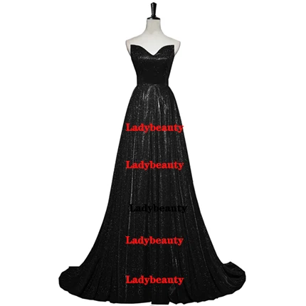 Черный Ladybeauty/Новое Вечернее платье трапециевидной формы, длинное,, vestido de festa, недорогое, микро-платье, сексуальные, с открытой спиной, блестящие, красные платья для выпускного - Цвет: Черный
