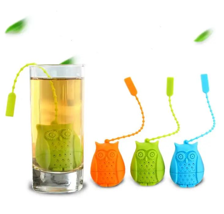 

Owl Tea Strainer Bags Creative Cute Food Grade Silicone loose-leaf Tea Infuser Filter Diffuser Fun Cartoon Tea Accessories SN