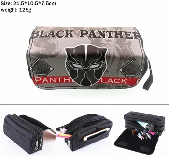 

Superhero Black Panther canvas pencil case Women travel cosmetic bag student penbag Zipper portable makeupbag toiletry bags
