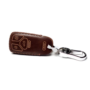 

For 2017 - 19 Audi TT, A4, A5, Q7, SQ7 leather smart key remote control switch flip phone case with key chain
