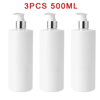 

3PCS Empty Pump Bottles 500ml Shampoo Lotion Bottles With Pump Dispensers