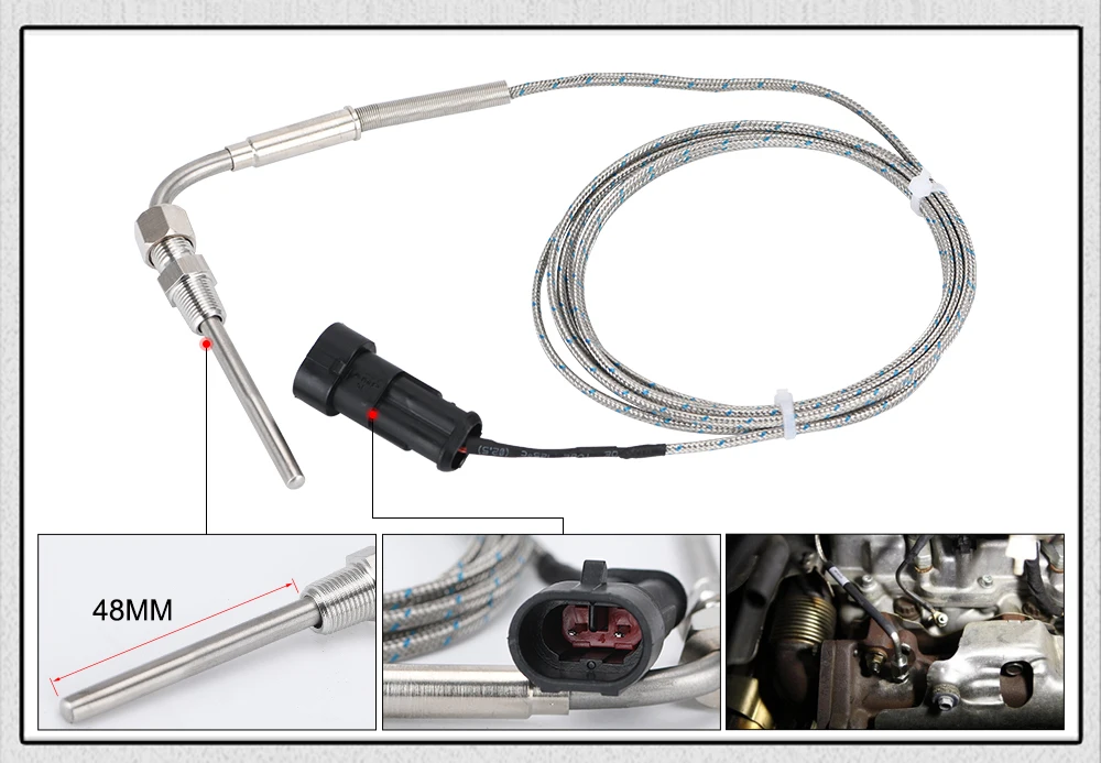 Auto Abgastemperaturanzeige Abgasmesser Digital mit Sensor EXT Temperaturmesser Turbo für 4WD Hilux Patrol EGT WX-TAG06-QY – Detail 4