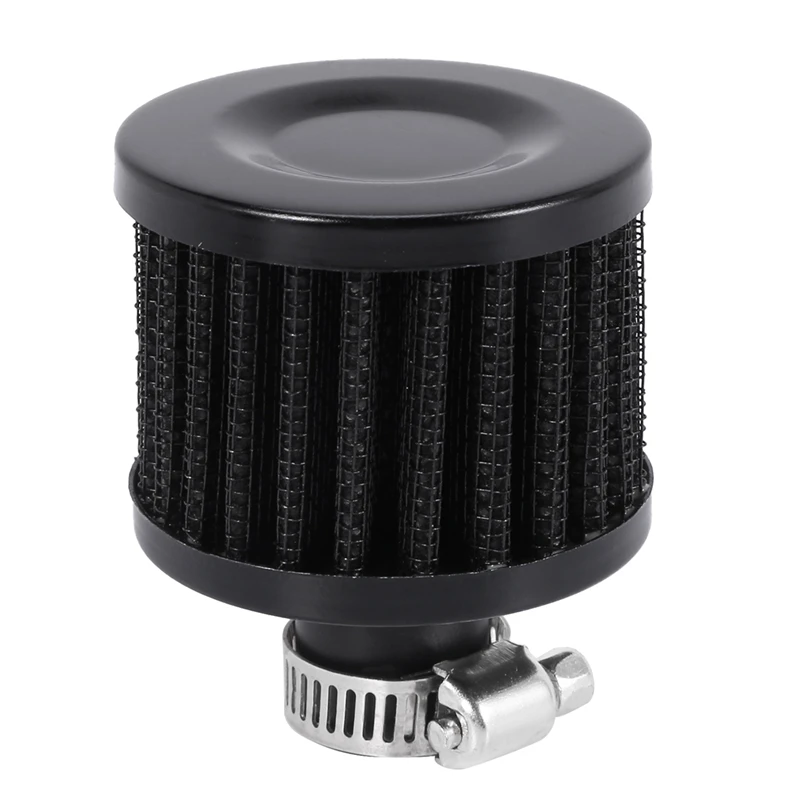 13mm Oil Mini Breather Cold Air Filter Fuel Crankcase Engine for Car Color:Silver