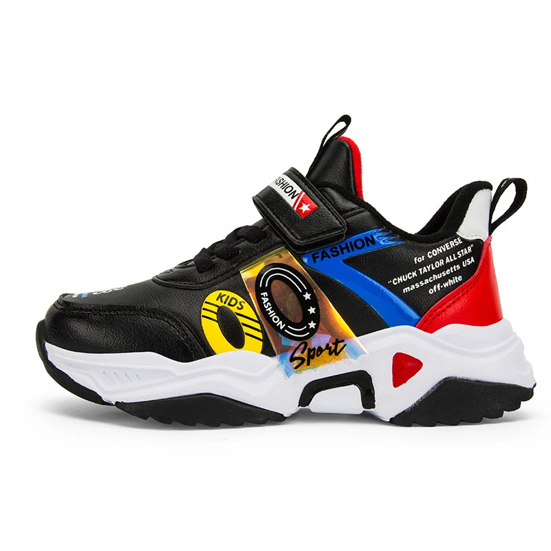 Black Red YHKLERZU Молодежные мальчики срок производства тиража: 30-40; теннисные туфли; женские кроссовки, флисовая верхняя одежда для детей; мягкие зимние кроссовки без шнуровки; нескользящие черные Повседневное кроссовки - Цвет: Black Red