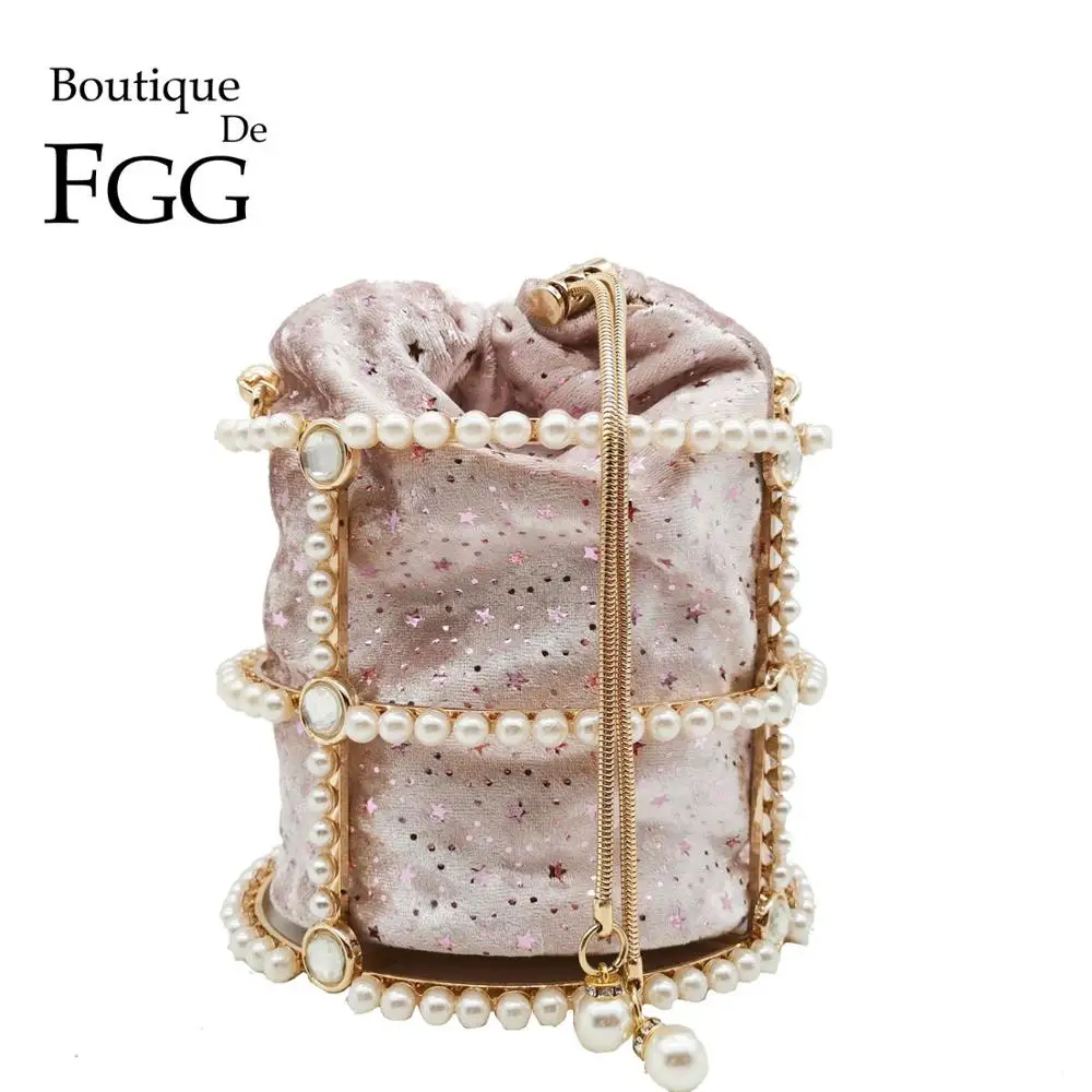 Boutique De FGG женские вечерние сумочки и сумки с жемчужинами и ручками, женские клатчи с металлической цепочкой, сумка через плечо