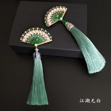 Китайская классическая эмалированная брошь с кисточкой cheongsam, подвеска на лацкане в стиле ретро, аксессуары для вееров