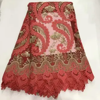 

French Mesh Lace 2019 Latest High Quality African Laces Fabric For Wedding Fabric Embroidery Tulle Lace Fabric free shipping