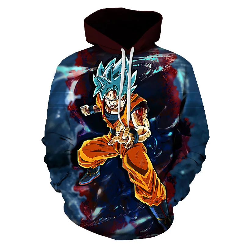 Худи Dragon Ball для маленьких мальчиков/девочек 3D Толстовка 7Dragon Ball Z кофты аниме модные Повседневное костюмы Тонкий пуловер с капюшоном внешний