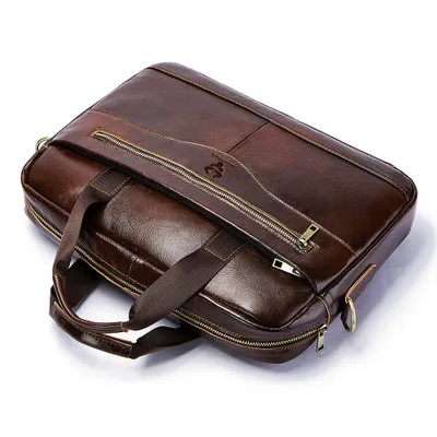 Leather men‘s Briefcase men laptop male messenger bag Handbag Satchel Portfolio Bussiness Bag