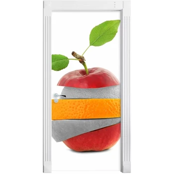 

Self Adhesive 3D Wallpapers Apple Abstract Renovation DIY PVC Stickers Door Waterproof Home Decoration Decal Print Art Picture