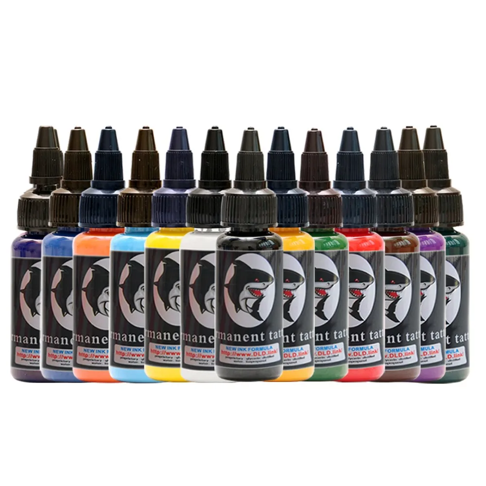 

High quality tattoo ink 14 colors Set pigment human body art Painting Paint 1 oz (30 ml) multipurpose tattoo coloring Material