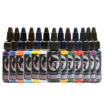

High quality tattoo ink 14 colors Set pigment human body art Painting Paint 1 oz (30 ml) multipurpose tattoo coloring Material
