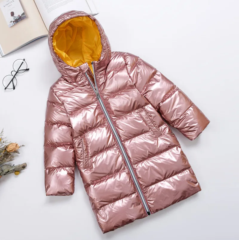2019 г. Зимняя куртка для девочек детская утепленная одежда на утином пуху
