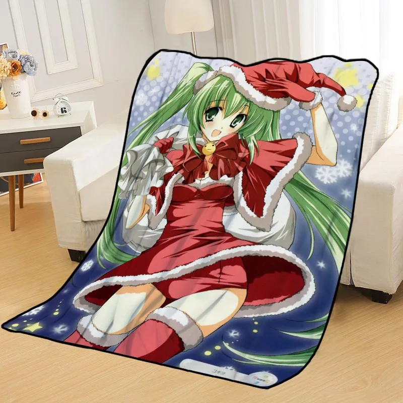 Custom Christmas Girl Anime Blankets for beds throw blanket soft blanket summer blanket anime blanket travel blanket - Цвет: Blanket 18