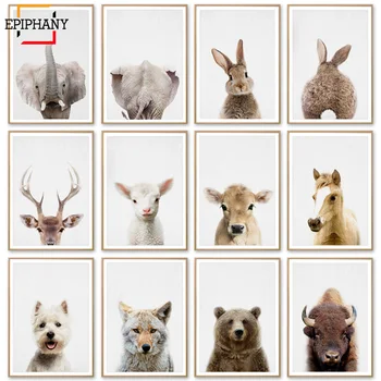

Rabbit Elepahnt Animal Posters and Prints Canvas Art Painting Wall Art Nursery Decorative Picture Nordic Style Kids Decoration