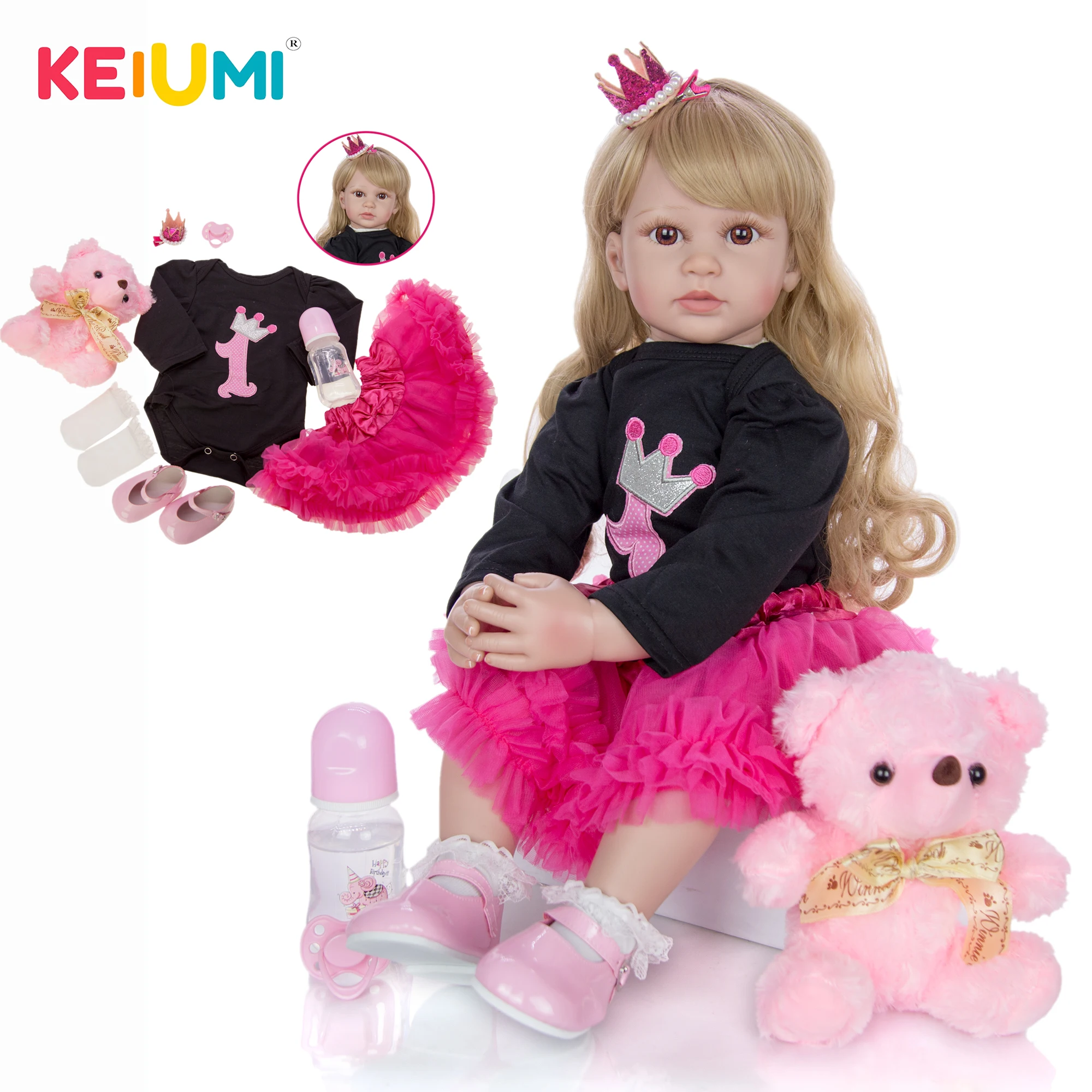 KEIUMI Милая модная игрушка как принцесса 24 дюйма кукла для новорожденной девочки