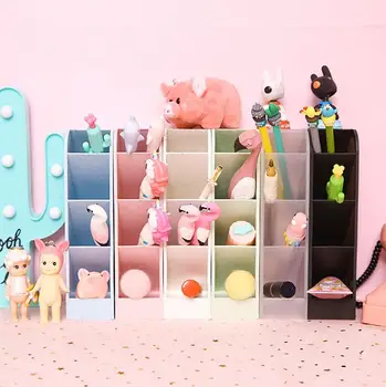 

Wheat Straw Four Compartment Storage Box Pen Holder Office School Storage Case Desktop Finishing Storage Rack Stationery Storage